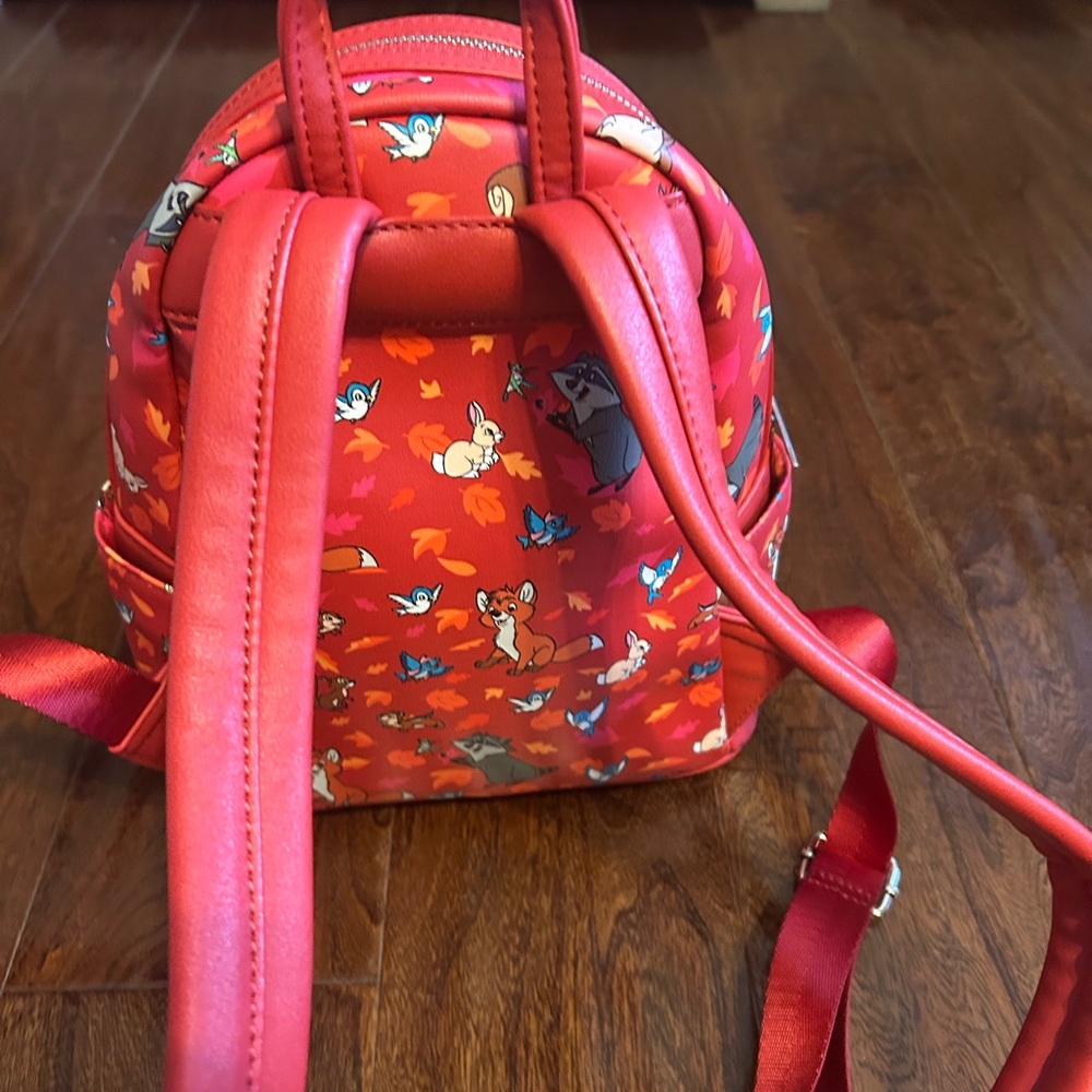 Disney Loungefly Red Animal Print Bag, only used once. Discontinued style - Picture 6 of 6